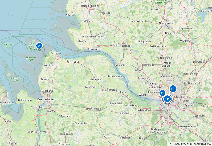 Mappa dei dintorni di Amburgo