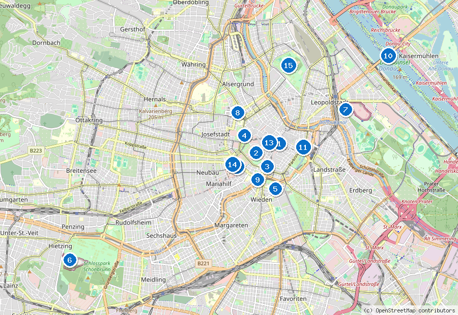 Mappa dei dintorni di Vienna