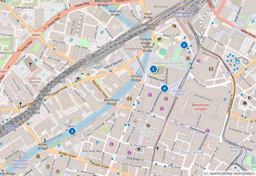 Mappa dei dintorni di Manchester