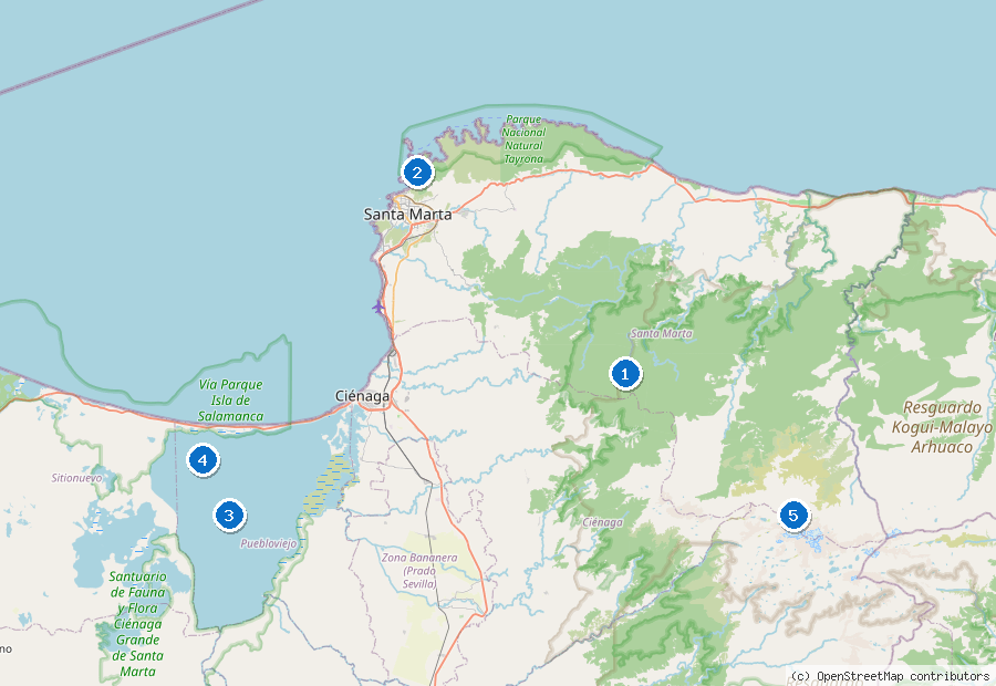 Mappa dei dintorni di Santa Marta
