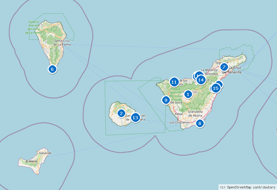 Mappa dei dintorni di Tenerife