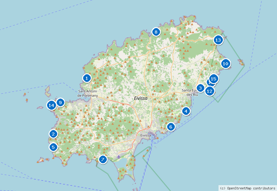 Mappa dei dintorni di Ibiza