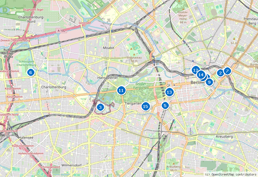 Mappa dei dintorni di Berlino